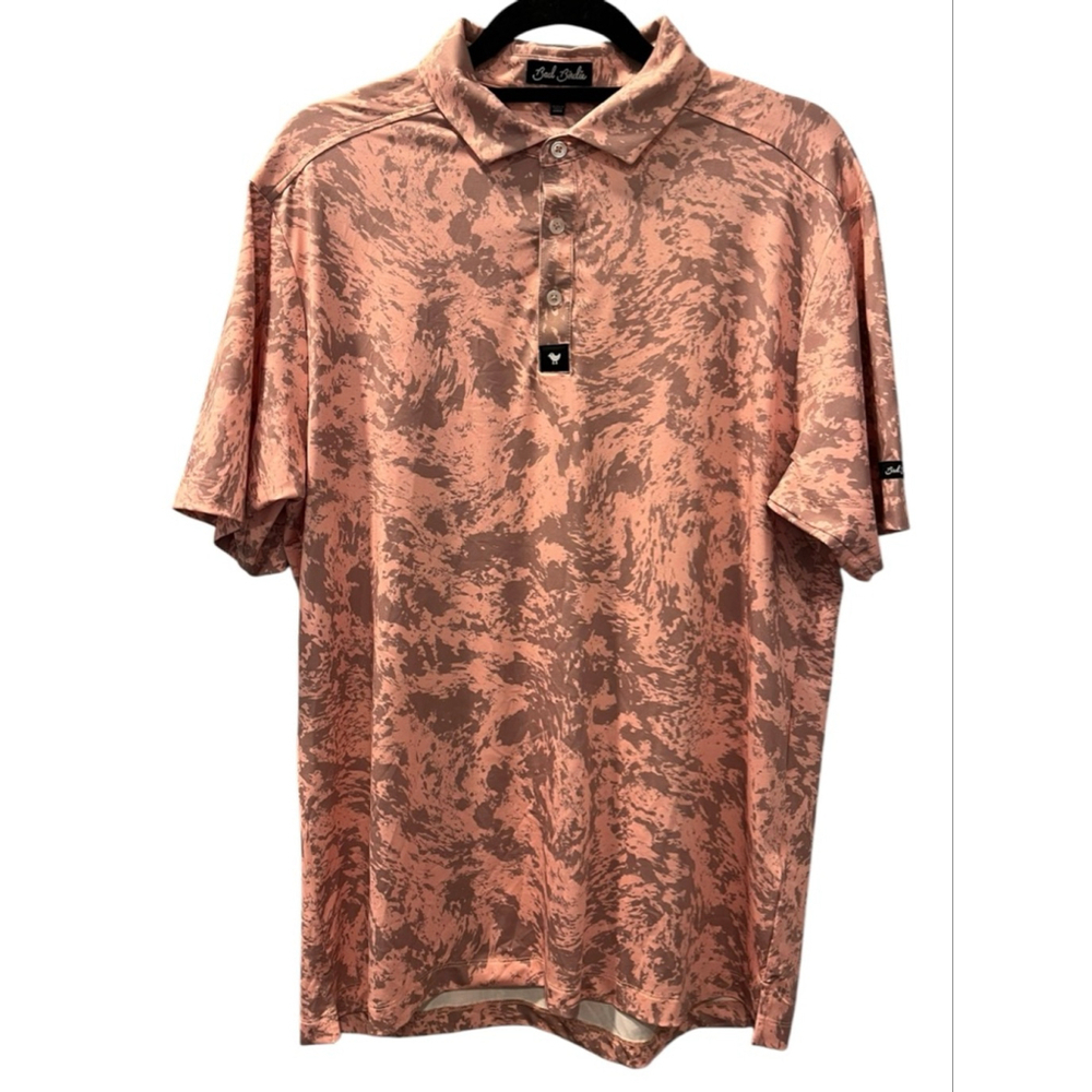Bad Birdie Rover Pink Short Sleeve Golf Polo Men's Size Large Outdoors Camo